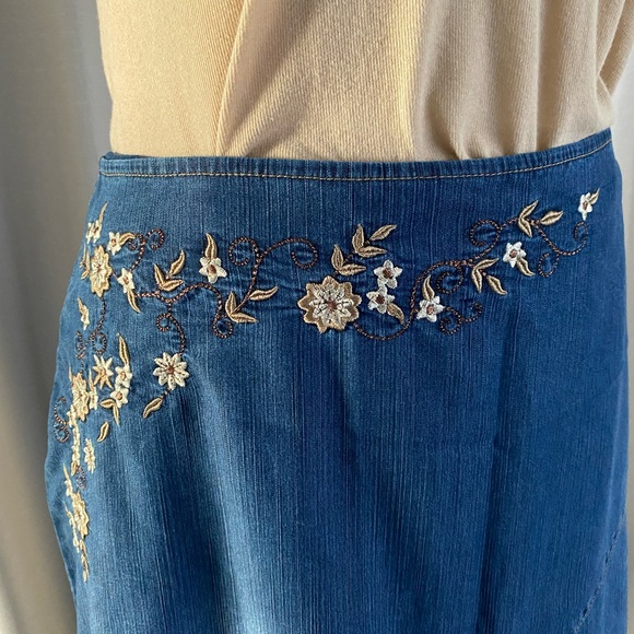 Denim like ( polyester and Lycra ) maxi skirt - Picture 2 of 8